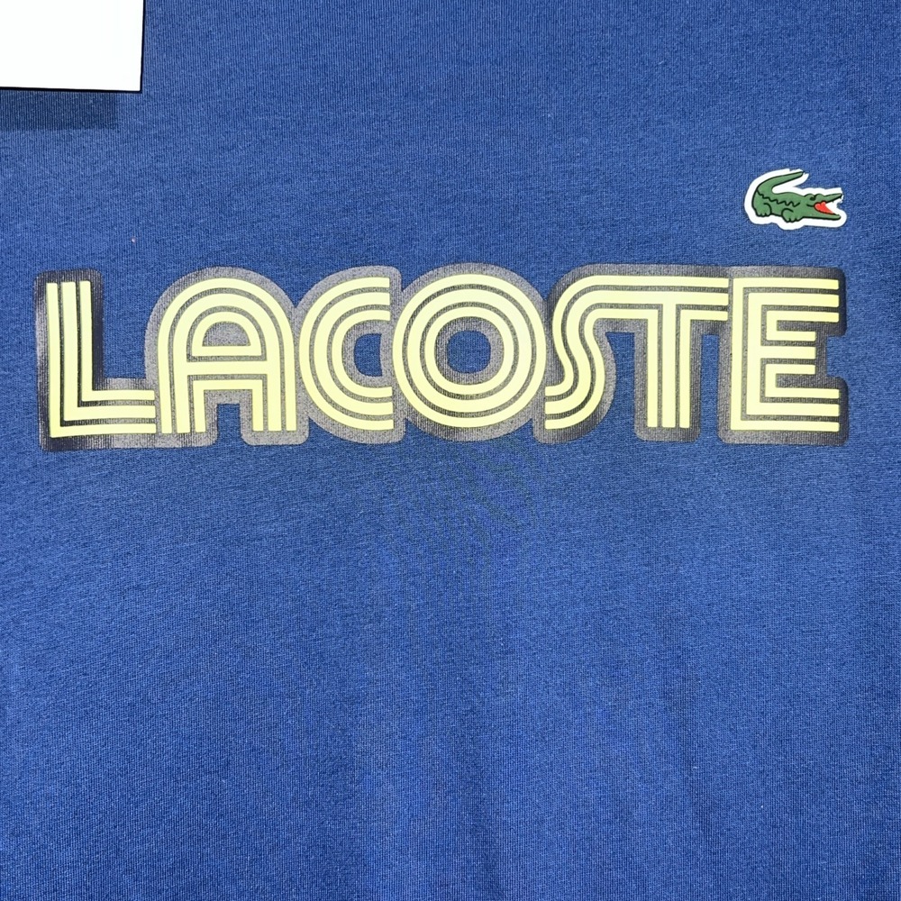 Lacoste Sport Shirt Sz Large Blue Logo Spellout Ultra Dry NWT
